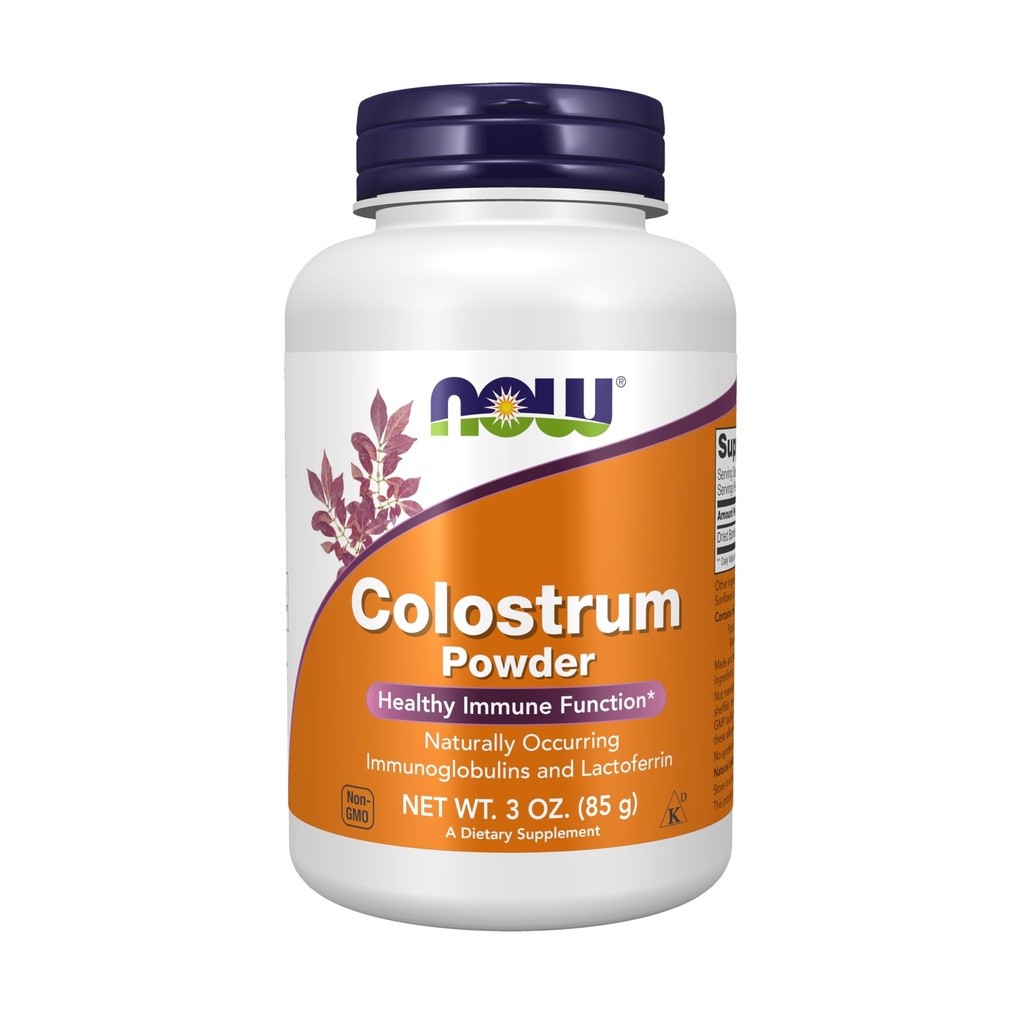 Now Foods Supplements, Colostrum Powder, naturligt forekommende immunoglobuliner og Lactoferrin, 3- Ounce