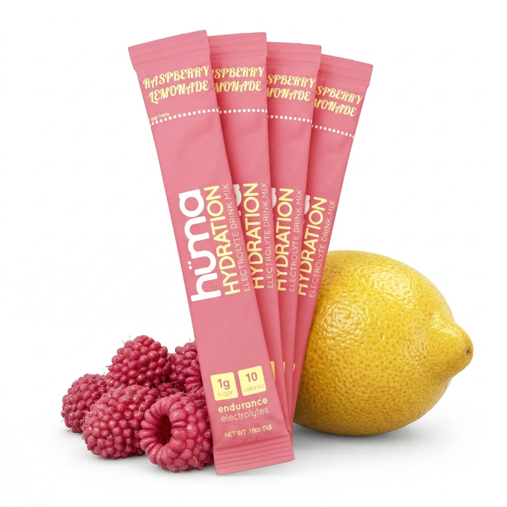 HUMA CHIA Hydration Drink Mix, Raspberry Lemonade 15 Packets - Lav kalorie, High Electrolyte Powder til Sport & Øvelse - 100% Natural, 1g sukker, 10 Cal