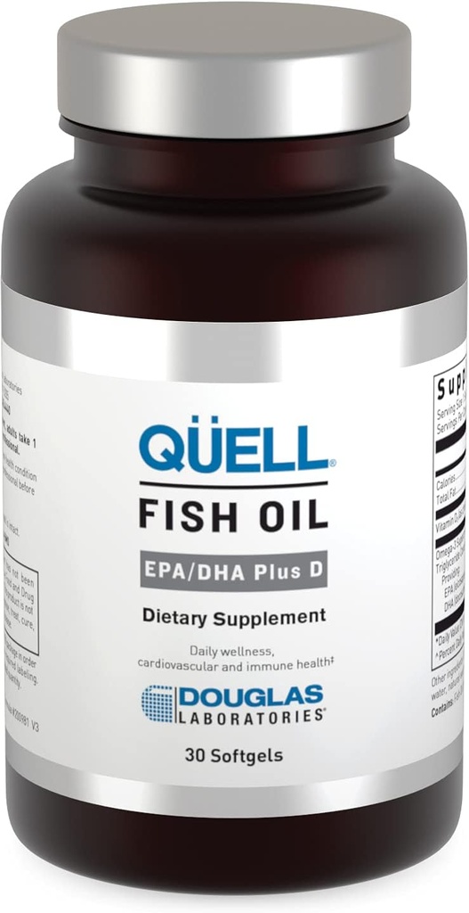 Douglas Laboratories Quell Fish Oil EPA / DHA Plus D Note 124; 3: 2 forholdet mellem EPA og DHA Essential Omega 3 Fedtsyrer Plus 1.000 I.U. af vitamin D3 *