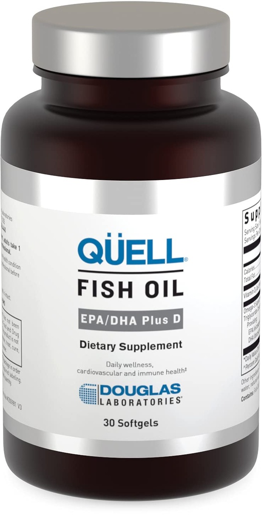 Douglas Laboratories Quell Fish Oil EPA / DHA Plus D Note 124; 3: 2 forholdet mellem EPA og DHA Essential Omega 3 Fedtsyrer Plus 1.000 I.U. af vitamin D3 *