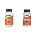 Nu Kosttilskud, NAC (N- Acetyl Cysteine) 600 mg med Selenium & Molybdæn, 100 Veg Kapsler & Nu Quercetin med Bromelain - 60 Veg Kapsler