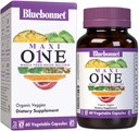 Bluebonnet Nutrition Maxi One (med jern), Hele fødevarer Multiple, enzymer, energi, Vitality, Gluten & Dairy & Soy Free, Kosher, Vegetarisk Friendly, Non- GMO, 2 Måned Supply, Beige, 60 Greve
