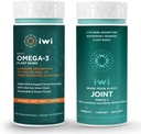 iwi Omega-3 Sport & Joint Omega-3 Bundle, 30 Servering, Vegan Plant- baseret Alger Omega 3, Krill & Fish Oil Alternative, Ingen Fishy Eftersmag