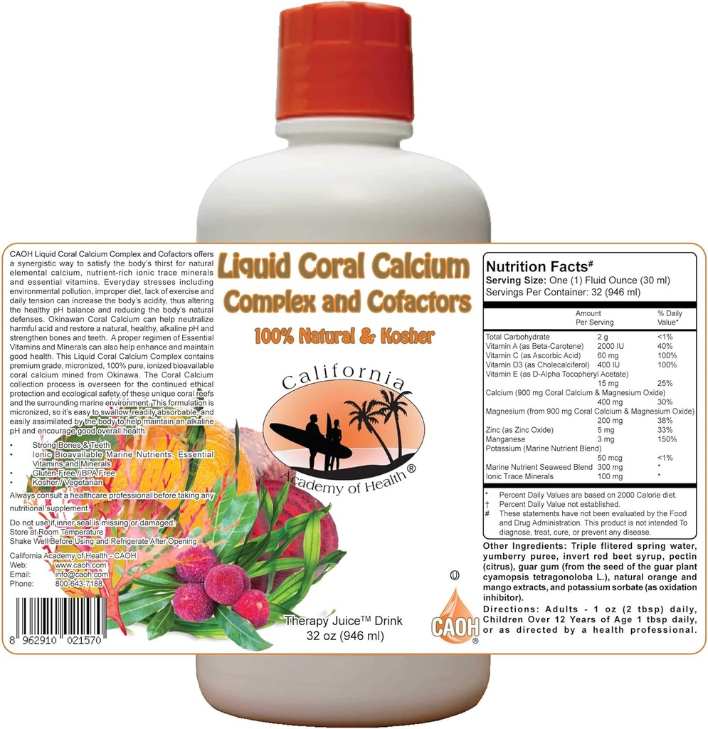 Liquid Coral Calcium Complex og Cofactors 32 oz fra CAOH