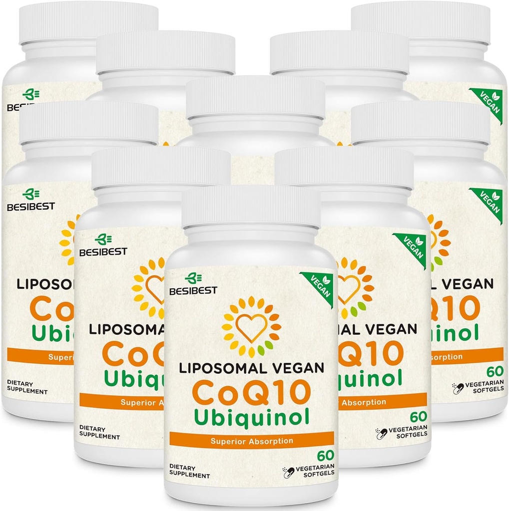 1000mg Liposomal CoQ10 Ubiquinol, 600 Vegan Softels, High Absorption Ubiquinol CoQ10 Supplement, Active Antioxidant Form of Coenzym Q10 for Heart Function & Energy Production