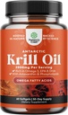 Antarktisk Krill Oil 2000mg Softgel Per Serving - Omega 3 Krill Oil Supplement med EPA DHA & Astaxanthin (60 Greve (pakke med 1)