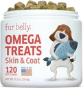 Lakseolie til hunde - Wild Alaska Fish Oil til hunde - Omega 3 til hunde - Itch Relief til hunde - Hund fælles sundhed - Hund Allergy Relief - Hund Itch Relief - 120 Hund Fish Oil Soft Chews