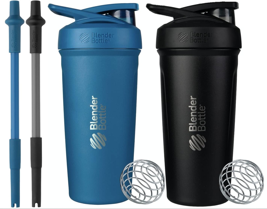 BlenderFlaske Strada Shaker Cups med Silicone Straws, (2 24 -Ounce Flasker og 2 Straws)