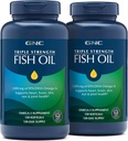 GNC Triple Strength Fish Oil, Twin Pack, 120 Softgel per flaske, understøtter hjerte, hjerne, hud, øje og fælles sundhed