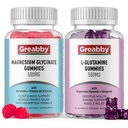 L Glutamin Gummies & Magnesium Glycinate Gummies, Muscle Relief & fælles støtte, Vegan & Organic, Non- GMO