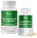 DR VITAMIN LØSNING Termogene fedtforbrænder & nattetid Vægttab piller for kvinder, waist trimmer & Kosttilskud til bloating for kvinder & mænd, 120 Kapsler