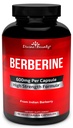 Divine Bounty Pure Berberine Complex - 600mg Per Capsule Berberine HCl Supplement - 60 Vegetariske Kapsler