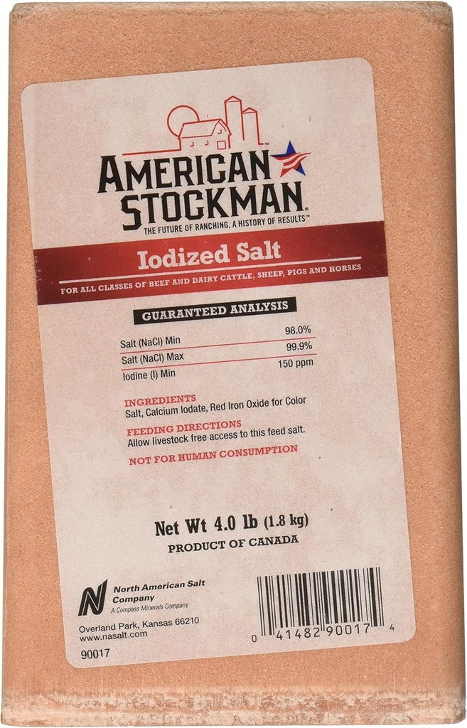 90017 4 LB Iodized Salt Brick Pet Multivitaminer