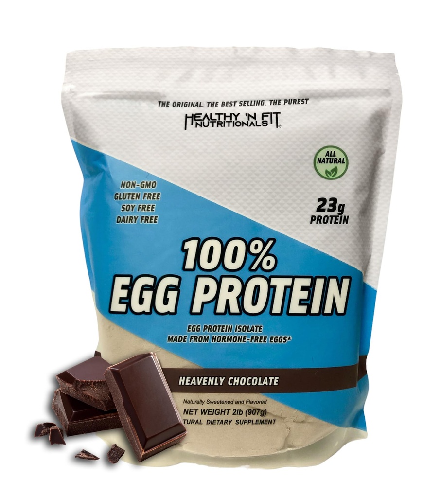 Sund 'N Fit 100% Egg Protein - Himmelske Chokolade (2lb): 100% Egg White Protein - Plus Natural Peptider. Ultra Pure, naturligt æg Protein Isolat