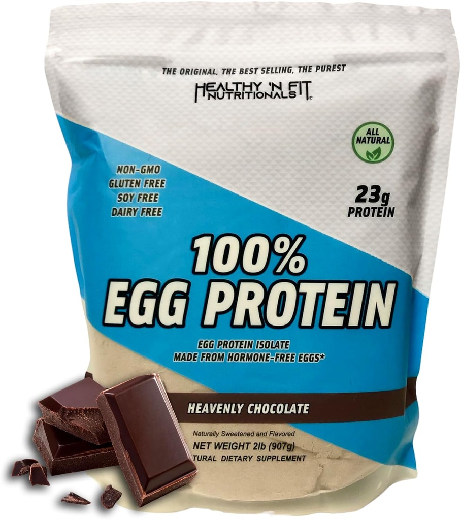 Sund 'N Fit 100% Egg Protein - Himmelske Chokolade (2lb): 100% Egg White Protein - Plus Natural Peptider. Ultra Pure, naturligt æg Protein Isolat