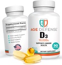 D3 10000 IE - 90 D- vitamin D 10000 IE Softgels for Heart Health, Immunsupport, Mental Clarity & Muscle Function Support - højdosis D3 tabletter til mænd og kvinder - 250 µg
