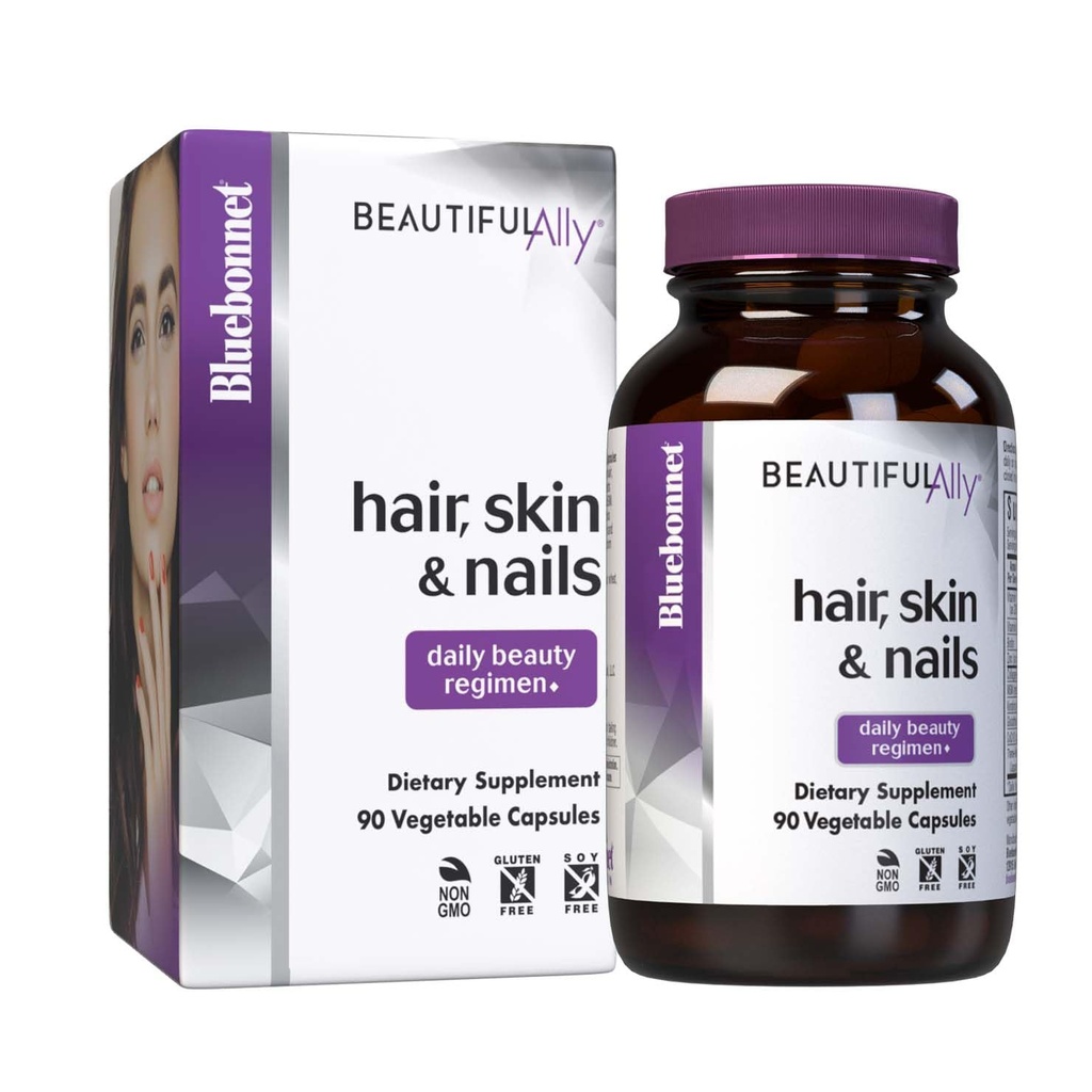 BlueBonnet Nutrition Smuk Ally Hår, Hud & Nails, Hydrolyzed Collagen fra Græs Fed Cower, Collagen Peptider Type 1 & 3, Ikke GMO, Gluten fri, Soja fri, Mælk fri, 90 Vegetabilske kapsler