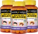 MASON NATURAL Sunde børn Melatonin, for børn, Understøtter en sund søvn, hurtig fungerende, frugt smag, 60 Quick Opløs tabletter (pakke med 3)