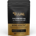 LUAL Calcium Bone Health Supplement tabletter, 600 mg, 100 Tælling