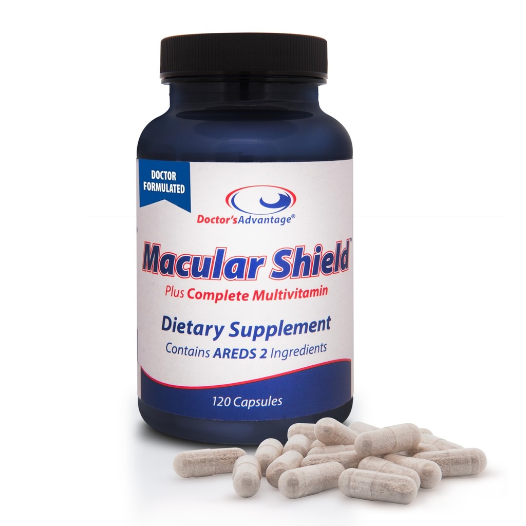 Doctor 's Advantage Macular Shield Eye Vitamin Plus Multivitamin - 120 kapsler, 30- Day Supply - Lutein og Zeaxanthin Kosttilskud med AREDS 2 ® Vision Ingredienser & Komplet Multivitamin Complex