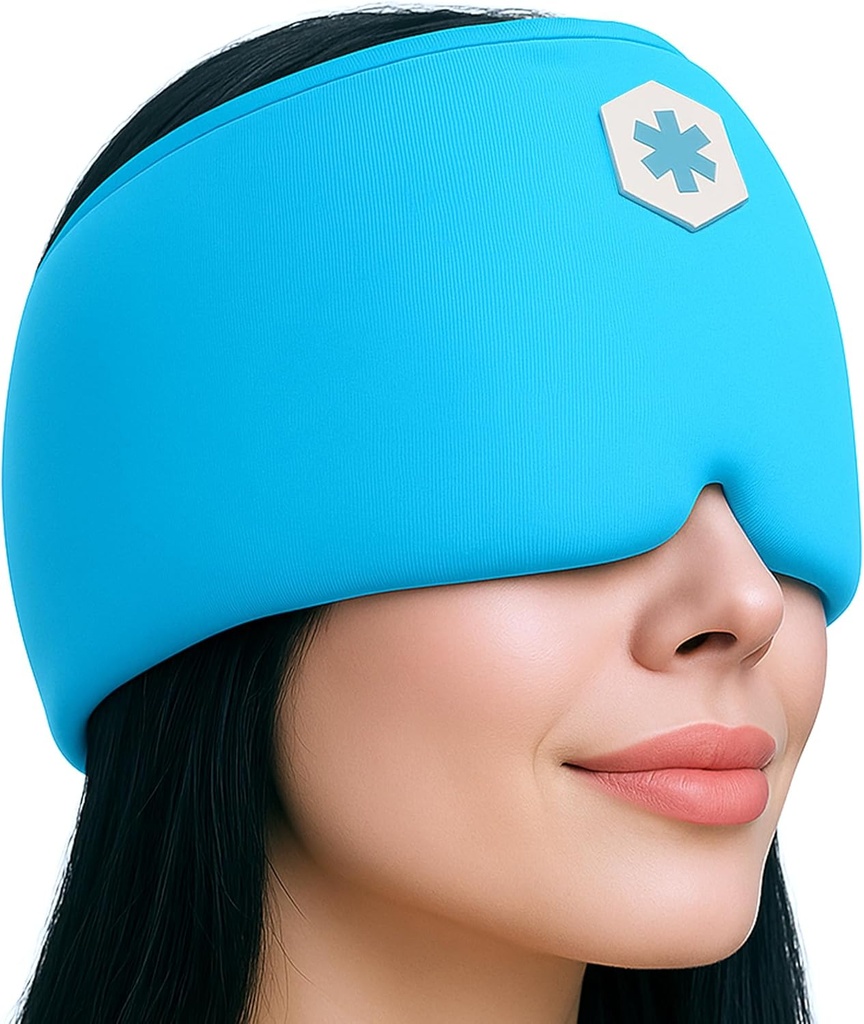 ICEWRAPS Migræne Cold Cap Note 124; Form-Fitting Migræne Relief Cap Note 124; Hovedpine Relief Cap med 360 ° Head Cover Note 124; Migræne Relief Products Note 124; Sinus Relief; Koldbehandling Hovedpine Cap Note 124; Migræne Mask