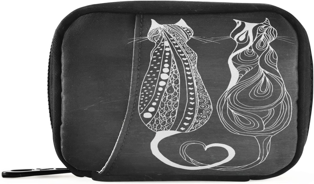 Naanle Vintage Cats 7-Day Pill Case Rejse Pill Organizer Bag med lynlås Portable ugentlige sag min piller sag Kompakt størrelse for vitamin supplement Holder