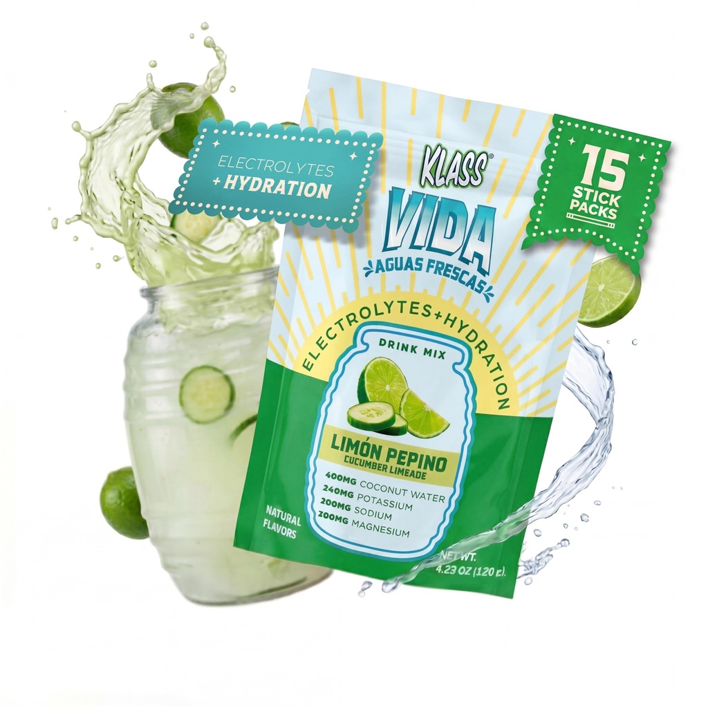 Elektrolyte Drink Mix - Cuckumber Limeade Agua Fresca Flavor 124; sukkerfri hydrering pulver med kokos vand & mineraler