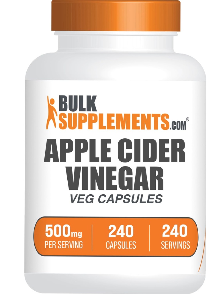 Bulkaddiments.com Apple Cider Vincile kapsler - ACV kapsler, Apple Cider Vincile Kosttilskud, Apple Cider Vincile 500mg - Gluten Free, Capsule per Serving, 240 kapsler (pakke med 1)