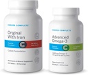 Cooper Complete - Original Multivitamin med jern og avanceret Omega-3 - Dagligt multivitamin og mineralsk supplement Plus Fish Oil Supplement - 30 dages forsyning