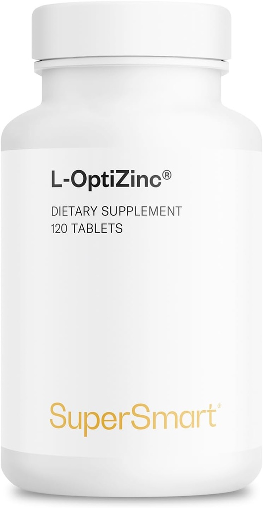 SuperSmart - L- OptiZink 30mg per dag (Patenteret og højbiotilgængelig) - Zinkmethionin supplement - Natural Sweet Taste