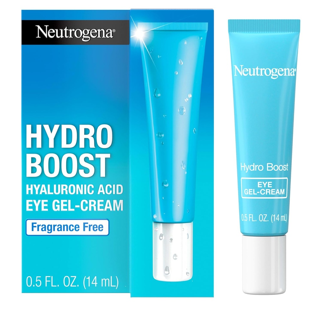 Neutrogena Hydro Boost under Eye Cream, med renset hyaluronsyre, holder under Eye område ser glat og hydreret, Fragrance fri og ikke-komedogen, 0,5 oz