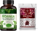 Moringa Kapsler 120 Kapsler og Rose Petal Tørret 200 g