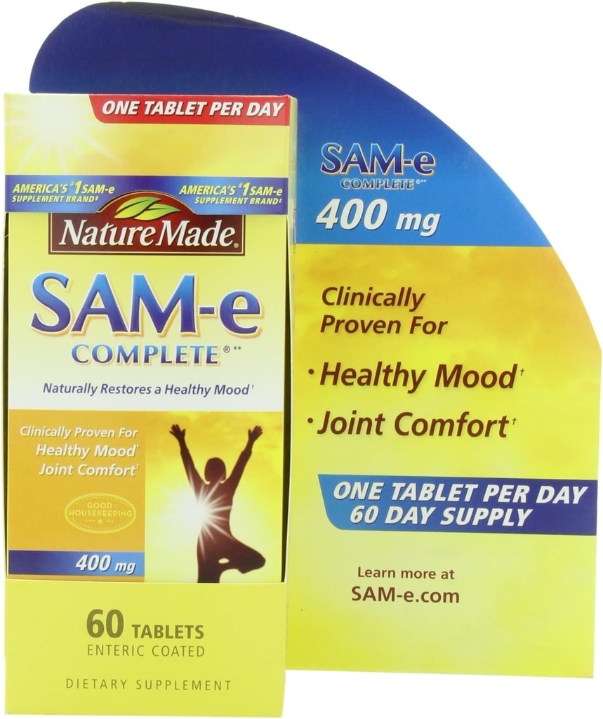 Nature Made SAM- e Complete 400 mg. Tablet (hjælper med at understøtte sundt kød & fælles komfort) Værdi 60