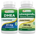 Bedste Naturals Dhea 25mg & Ashwagandha Extract 500 Mg