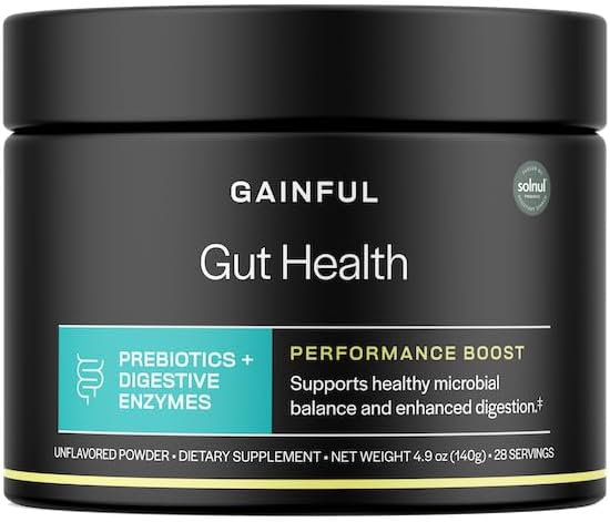 Gainful Gut Health Performance Boost Powder Drink Mix med Prebiotika og fordøjelsesenzymer Blend, Understøtter Balance, Daglig fordøjelsessundhed & Gut Health Supplement, Unflavored, 28 Serveringer