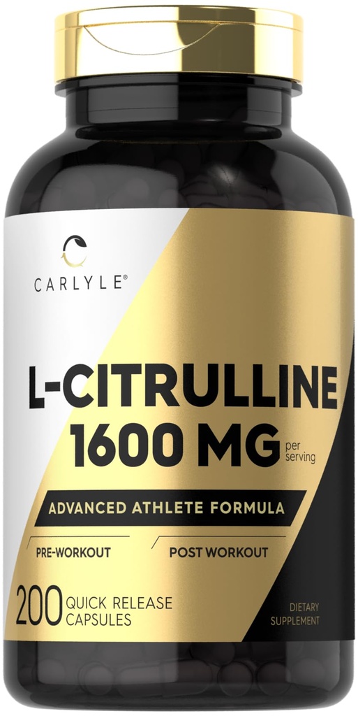 Carlyle L Citrullin Supplement: 124; 1600mg; 124; 200 Powder Kapsler: 124; for mænd og kvinder: 124; Advanced Atlete Formel: 124; Non- GMO & Gluten Free