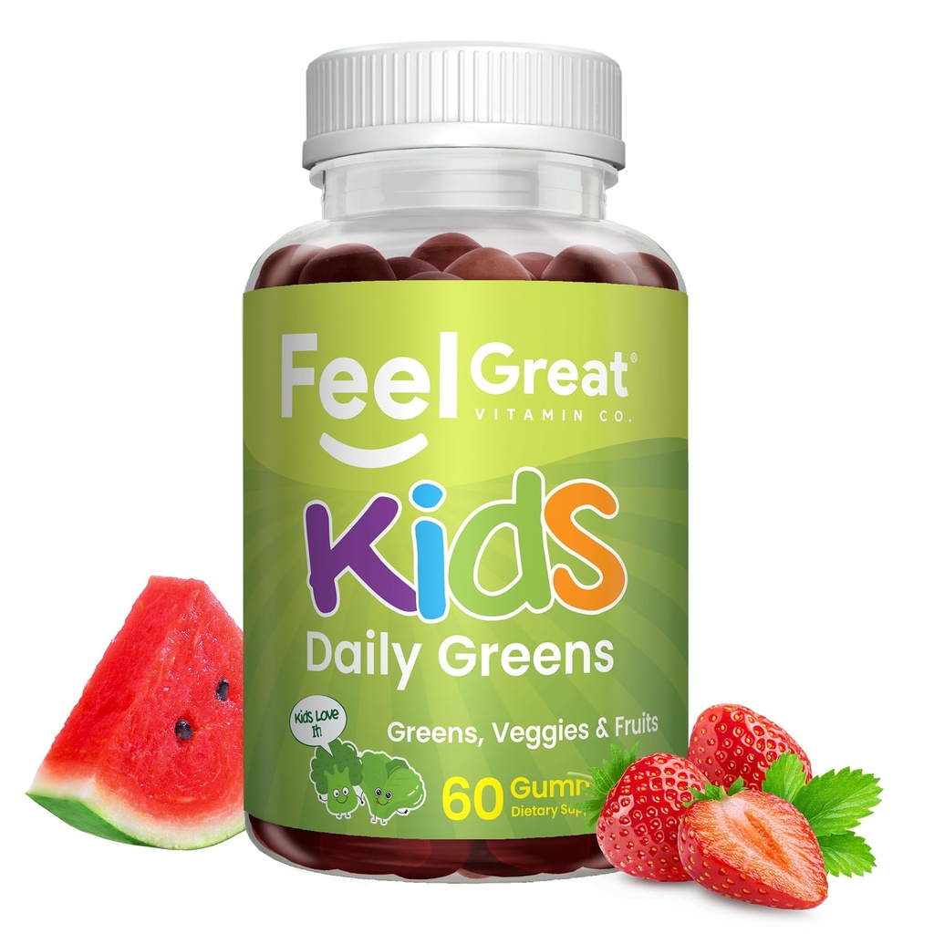 Feel Great Super Green Gummies for Kids Note 124; Frugt og Grøntsager Gummies