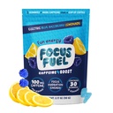 FocusFuel Energy Chews - Blue Razzberry Lemonade (15 Servere) - 100mg koffein + Alpha GPC + L- Theanine + B12, Magnesium - Great Taste - Ingen Crash eller Jitters