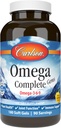 Carlson - Omega Complete Gems, Omega- 3-6-9, Wild Fanget, Sustainable Sourced, Heart Health, Joint Function & immunsupport, 180 Softgels