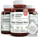 Natural Nutra Red Yeast Rice Extract, Cardiovaskulær Support, Hjælper Forbedre Immunitet, Hjælper Opretholdelse Body Fats & Fluid Flow, Forbedre fordøjelsen, Gluten Gratis Kosttilskud, 600 mg, 60 Kapsler (2 Pack)