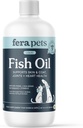 Fera Kæledyr Fish Oil - Omega 3 for hunde og katte til støtte Joints, hjerte, hud og coat sundhed - Ikke GMO med vitamin E - 8 oz