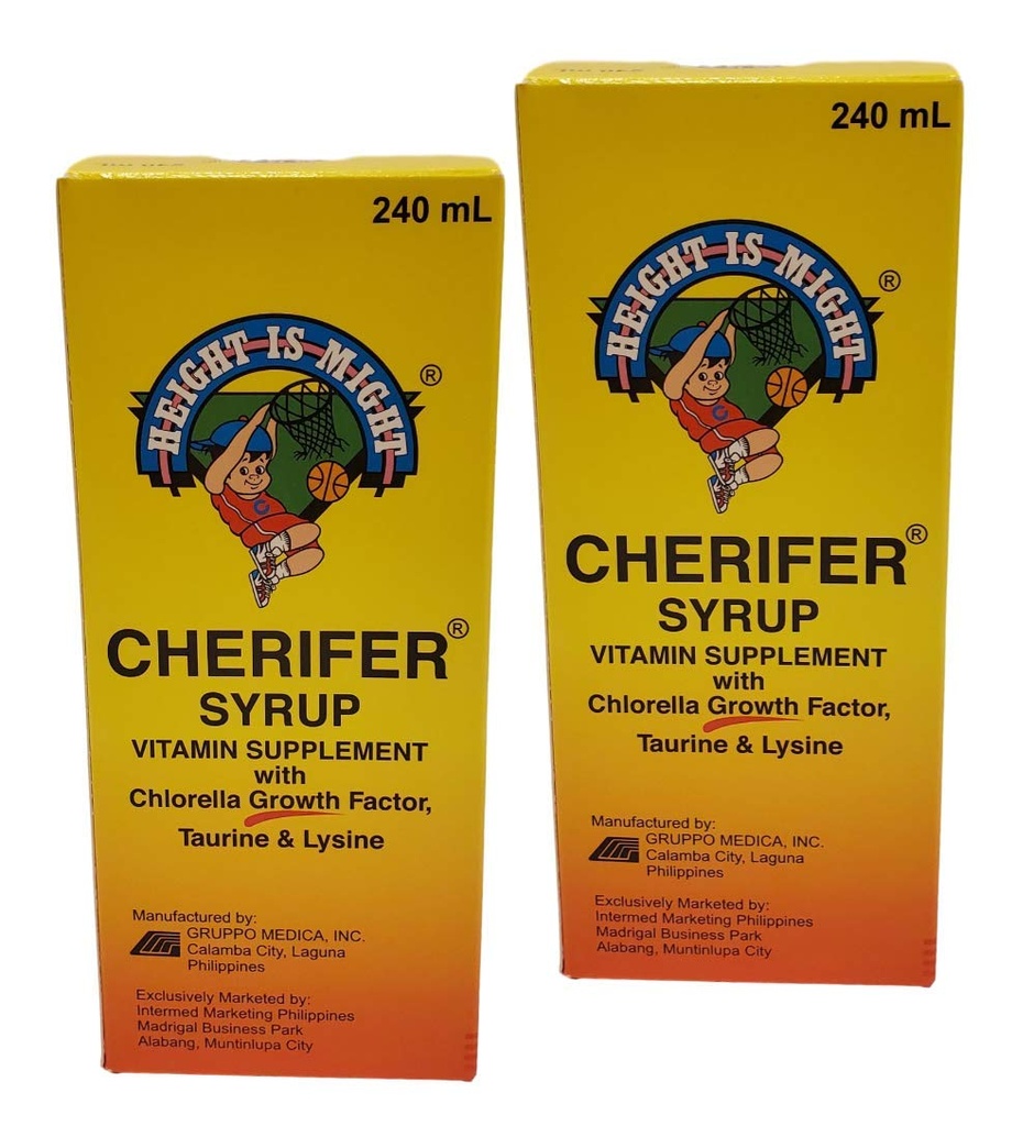 2 Cherifer Syrup Chlorella vækstfaktor, Taurine & Lysin 240ml hver