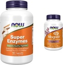NU Kosttilskud, Super Enzymes, Formuleret med Bromelain, Ox Bile, Pancreatin og Papain, 180 Kapsler & Kosttilskud, Magtein ™ med patenteret form af Magnesium (Mg), Kognitiv Support *, 90 Veg Kapsler