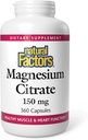 Naturlige faktorer, Magnesium Citrate 150 mg, Muskel- og hjertesundhedsformel, 360 kapsler