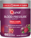 Qunol Beets Chews for Blood Pressure Support, 3 i 1 Beets + CoQ10 + Grape Seed Extract, Understøtter sund blodcirkulation og hjerte sund energi, 60 Chews