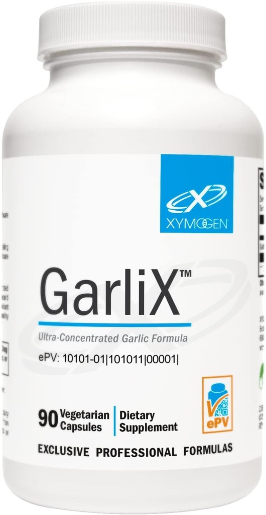 XYMOGEN GarliX - Ultra- koncentreret hvidløg tillæg med Allicin + Alliin til støtte Antioxidant Aktivitet, Kardiovaskulær + immunforsvar (90 kapsler)