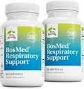 Terry naturligt Bossmed Respiratory Support - Respiratory Support Supplement - Urtetilskud for Lung Support - Sund Lung Supplement for Clear Bronchial Passages - 60 Softgels (pakke med 2)