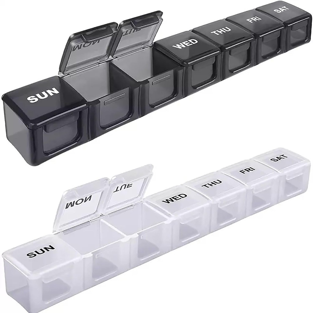 Pill Box; 7 dages segment Box; Smart Pill Dispenser; Plastic Weekly Pill Container; 7 dages Jumbo Pill Box