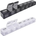 Pill Box; 7 dages segment Box; Smart Pill Dispenser; Plastic Weekly Pill Container; 7 dages Jumbo Pill Box