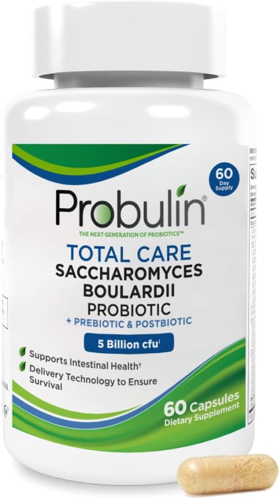 Probulin Total Care Saccharomyces Boulardii Pre + Pro + Postbiotic, 60 Vegan Kapsler